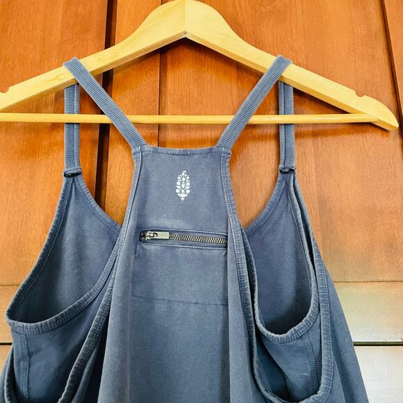 Free People Movement Hot Shot Mini Dress Built In Shorts Blue Indigo Size XS - Picture 5 of 10